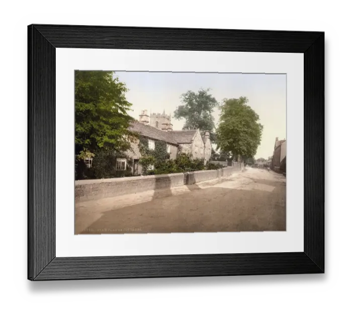 Framed Print : Eyam, the Plague Houses, Derbyshire Framed Print : Eyam, the Plague Houses, Derbyshire