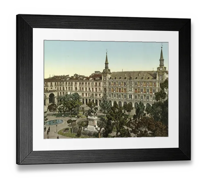 Framed Print : Plaza Mayor, Madrid, Spain, c. 1890