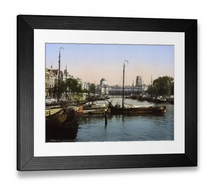 Framed Print : The Fish Market, Rotterdam, Holland, c