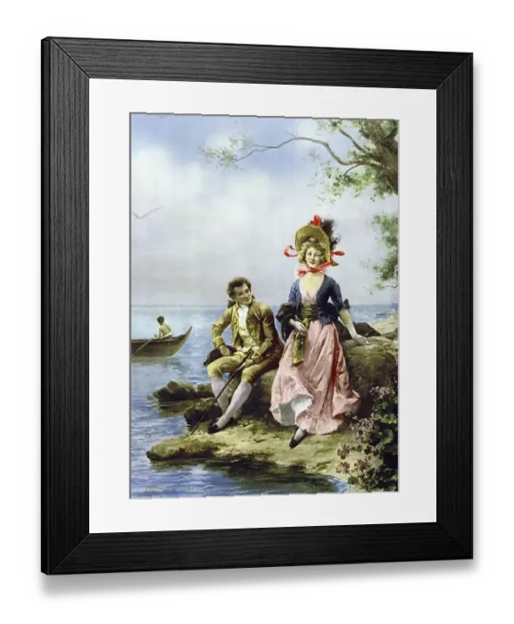 Framed Print : Flirt au Bord de la Mer, by Hippolyte Lucas Framed Print : Flirt au Bord de la Mer, by Hippolyte Lucas