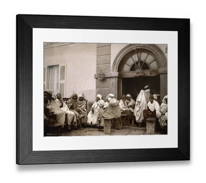Framed Print : Arabs in a Cafe, Algiers, Algeria Framed Print : Arabs in a Cafe, Algiers, Algeria