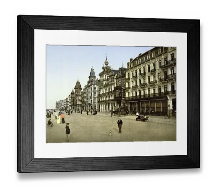 Framed Print : The dyke, beach promenade in Ostend