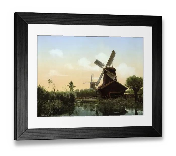 Framed Print : Windmills on the Noordendijk, Dordrecht Framed Print : Windmills on the Noordendijk, Dordrecht