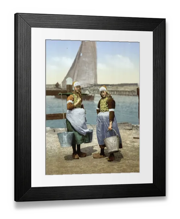 Framed Print : Native girls, Marken Island, Holland