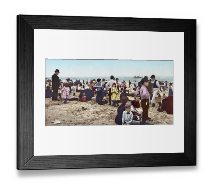 Framed Print : On the beach at Coney Island, New York
