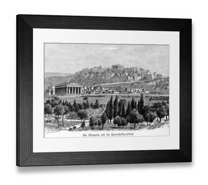 Framed Print : Acropolis and Themistocles Wall Framed Print : Acropolis and Themistocles Wall