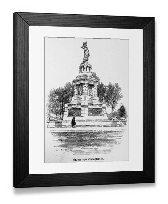 Framed Print : Statue of Cuauhtemoc, ruler of the Aztecs in the 16th century Framed Print : Statue of Cuauhtemoc, ruler of the Aztecs in the 16th century
