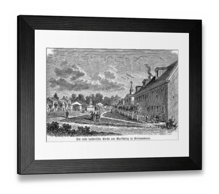 Framed Print : Germantown, German foundation, 17th century Framed Print : Germantown, German foundation, 17th century