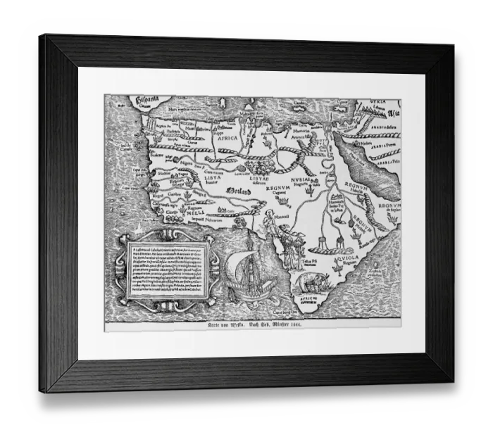 Framed Print : Map Africa 1544, 16th century, Sebastian Muenster