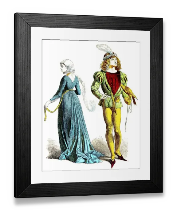 Framed Print : Munich Bilderbogen, Costumes, Late 15th century