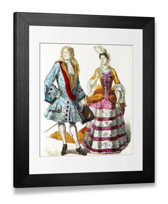Framed Print : Muenchener Bilderbogen, Lady of the Court of Louis XIV Framed Print : Muenchener Bilderbogen, Lady of the Court of Louis XIV