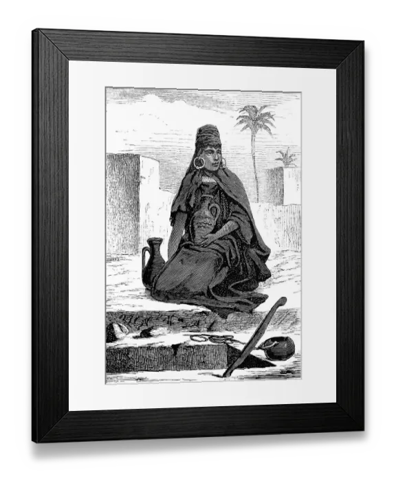 Framed Print : Nomad, woman, traditional dress