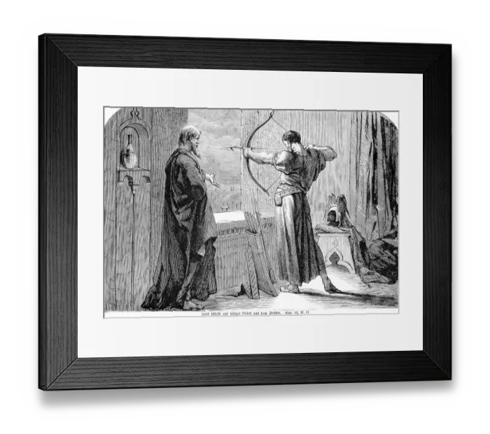 Framed Print : Joash shoots at Elisha's prayer from the window Framed Print : Joash shoots at Elisha's prayer from the window