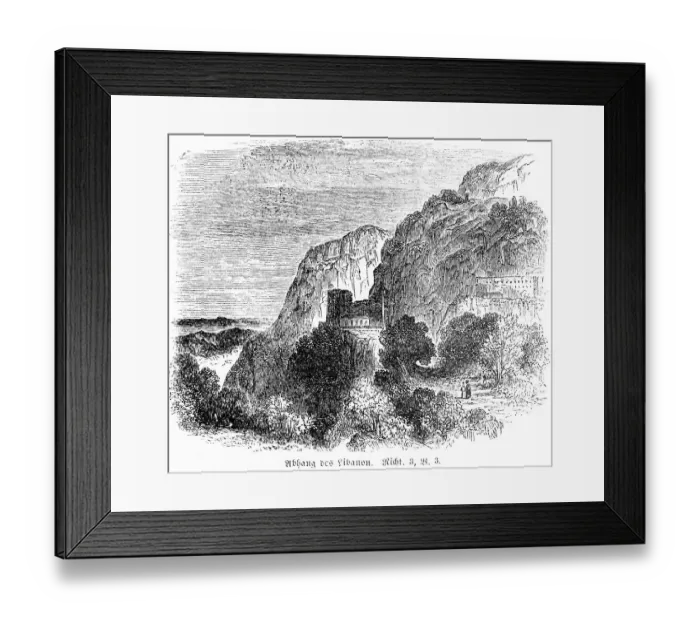 Framed Print : Slope of Lebanon, mountains, steep face Framed Print : Slope of Lebanon, mountains, steep face