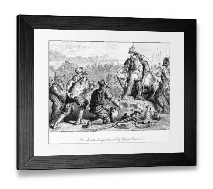 Framed Print : The Moabites bring gifts to King David
