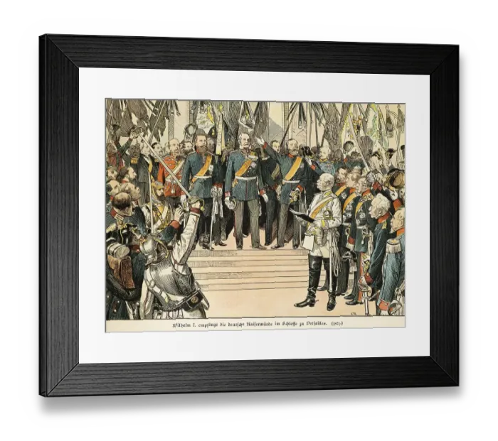 Framed Print : Wilhelm I receiving the German imperial dignity at Versailles Palace 1871