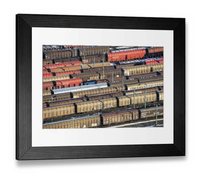 Framed Print : Aerial view Wagon, DB, railway Framed Print : Aerial view Wagon, DB, railway