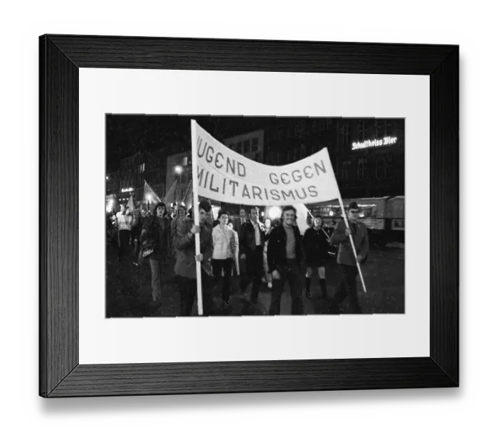 Framed Print : Left-wing and pacifist demonstration for the anti-war day on 1