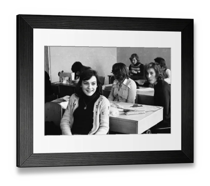 Framed Print : These girls, students of the Women's Vocational School in Gelsenkirchen