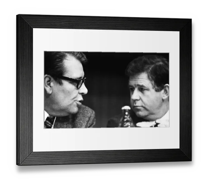 Framed Print : A rally of the Christian Democratic Union (CDU) with CSU Chairman Franz-Josef Strauss in Duisburg on 12 December 1974 Framed Print : A rally of the Christian Democratic Union (CDU) with CSU Chairman Franz-Josef Strauss in Duisburg on 12 December 1974