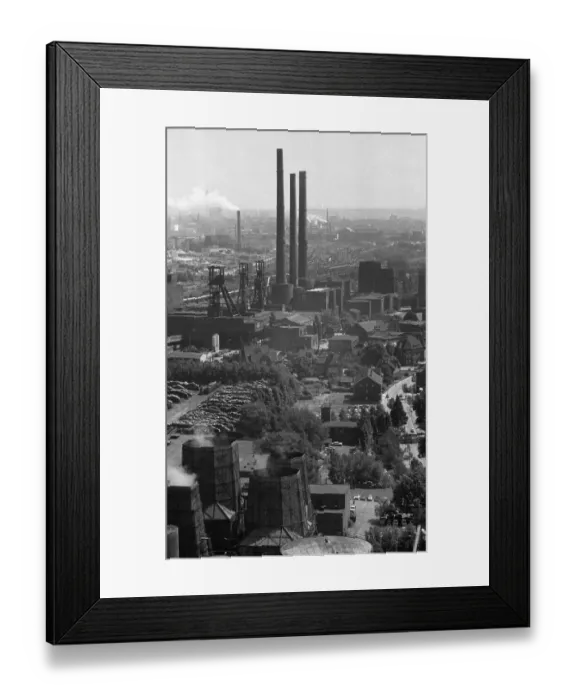 Framed Print : The Hansa colliery in Dortmund from the colliery's coking plant with a view of the colliery grounds on 14