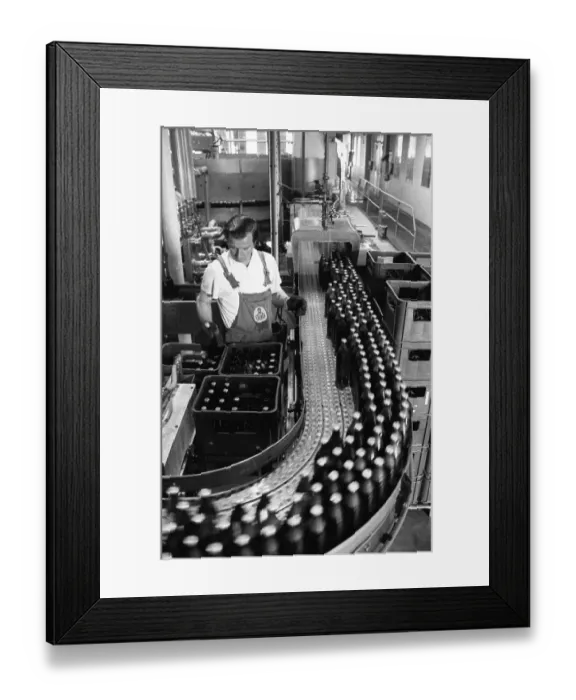 Framed Print : Beer production at the Dortmunder Aktien-Brauerei (DAB) on 29