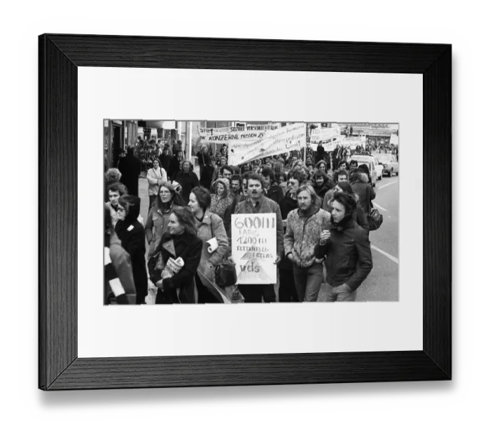 Framed Print : Students, mostly from universities in North Rhine-Westphalia