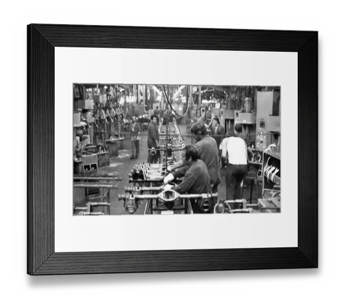 Framed Print : Production of engines, axles and other car manufacturing parts at the Opel plant in Bochum Framed Print : Production of engines, axles and other car manufacturing parts at the Opel plant in Bochum