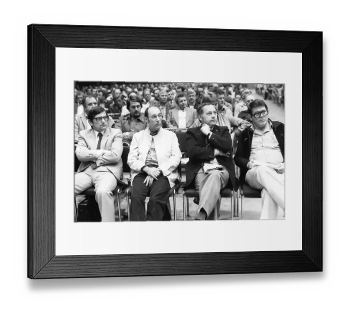 Framed Print : The general meeting of shop stewards of Hoesch AG Westfalenhuette in IG Metall discussed problems of their organisation Framed Print : The general meeting of shop stewards of Hoesch AG Westfalenhuette in IG Metall discussed problems of their organisation
