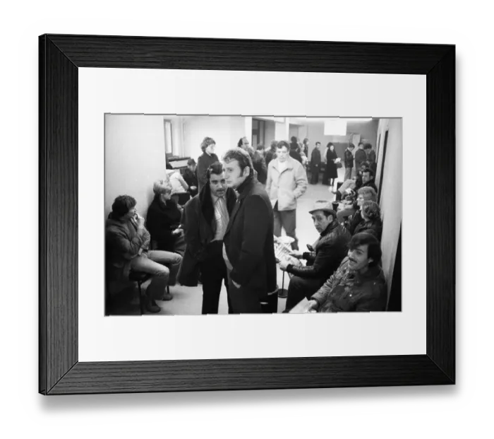 Framed Print : Large crowd of unemployed people at the labour office on 23