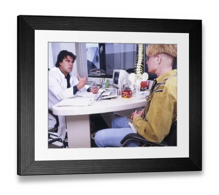 Framed Print : For specialists, the doctor-patient conversation is an important tool of treatment