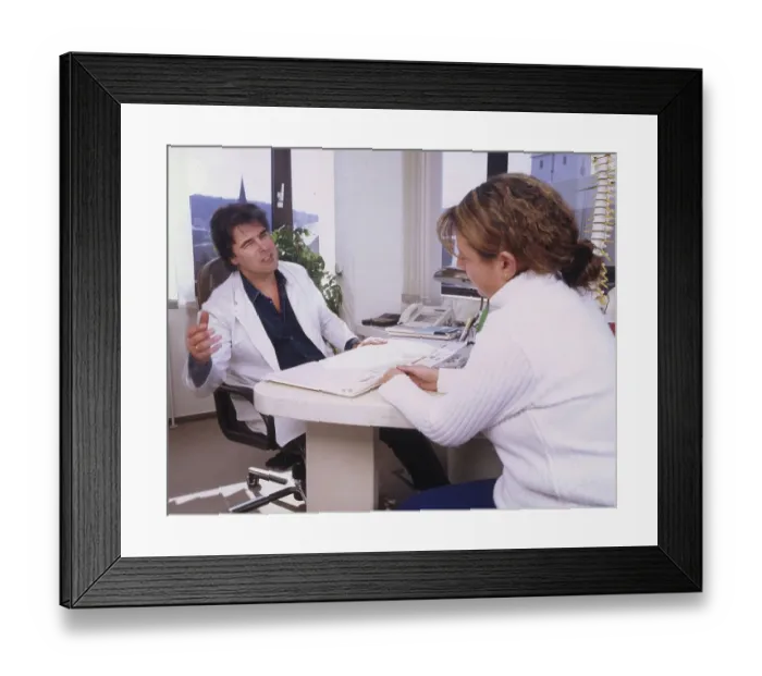 Framed Print : For specialists, the doctor-patient conversation is an important tool of treatment