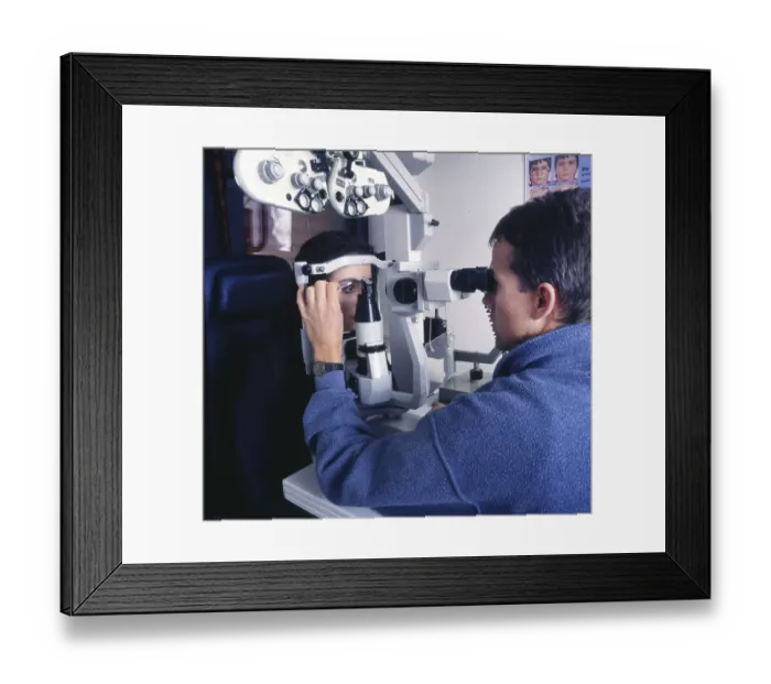 Framed Print : Regular check-ups at the ophthalmologist