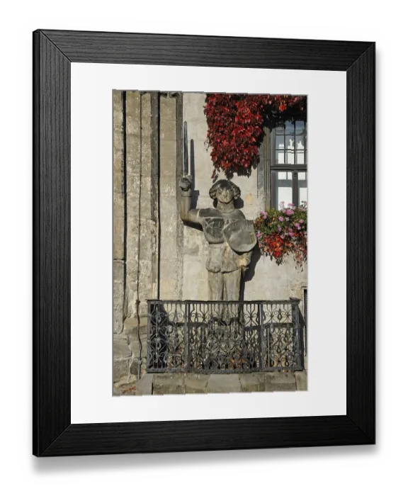 Framed Print : Smallest Roland sculpture in Germany at the town hall