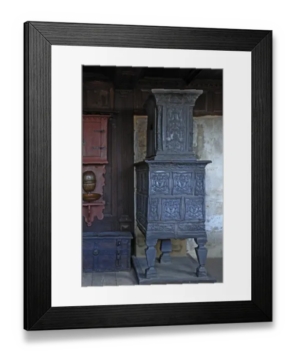 Framed Print : Tiled stove, early 17th century