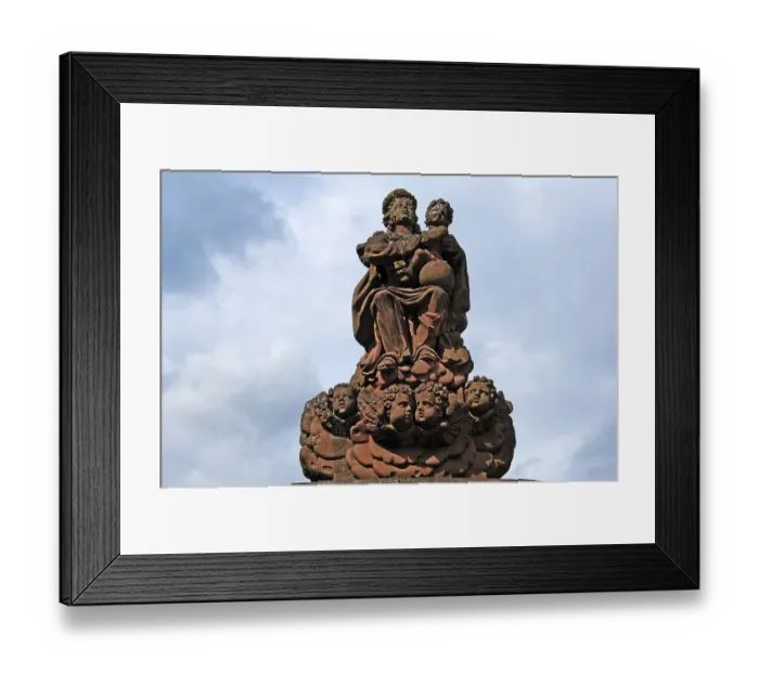 Framed Print : Figure of the Virgin Mary at the fountain of a baroque garden Framed Print : Figure of the Virgin Mary at the fountain of a baroque garden
