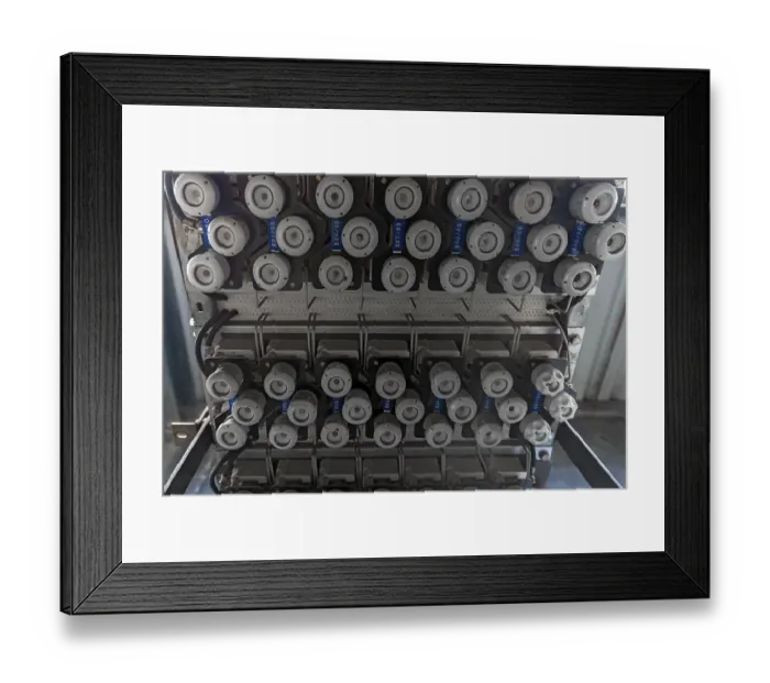 Framed Print : Fuse box with ceramic fuses in a former paper factory Framed Print : Fuse box with ceramic fuses in a former paper factory