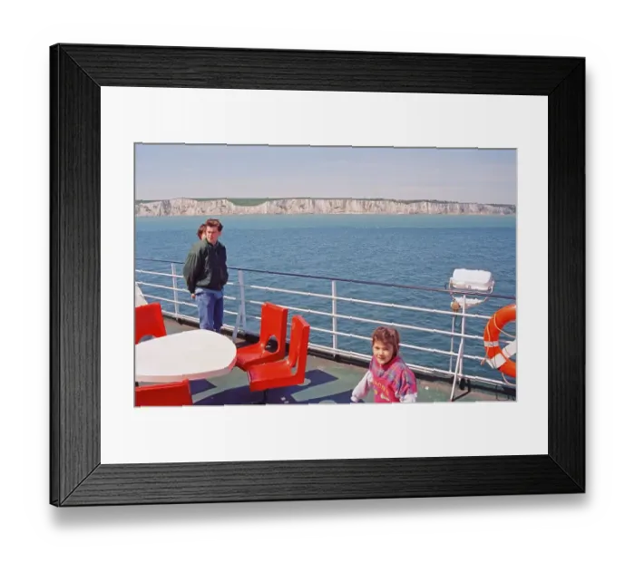 Framed Print : Ferry approaching Dover, people