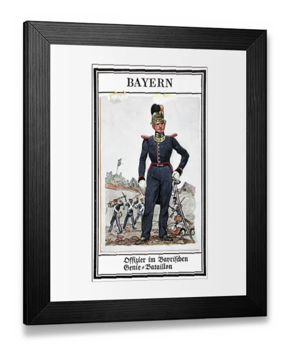 Framed Print : German uniforms of the 19th century
