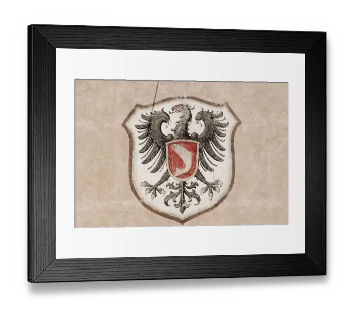 Framed Print : Town coat of arms on the Obertorturm Framed Print : Town coat of arms on the Obertorturm