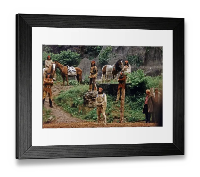 Framed Print : Pierre Brice as Winnetou and other actors in The Treasure in Silver Lake