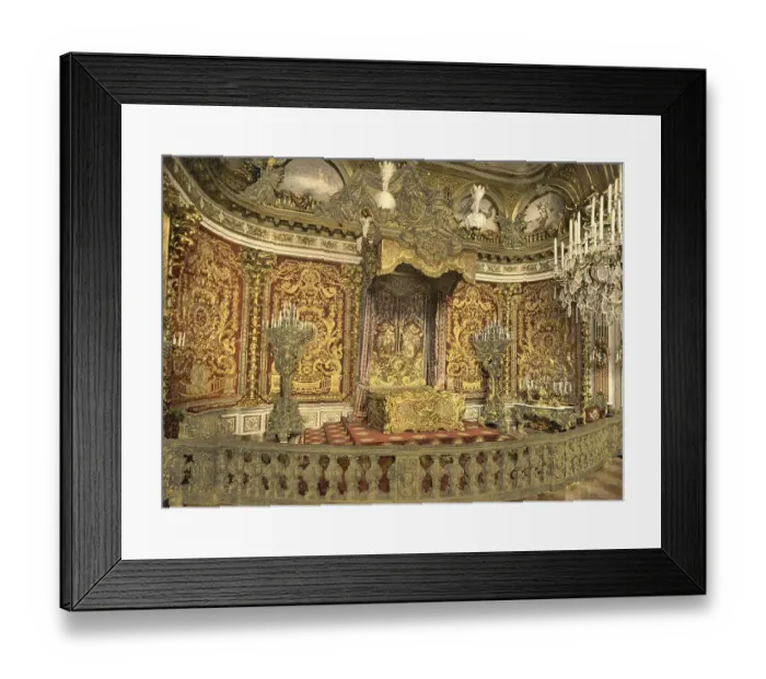 Framed Print : The Royal Bedroom in Herrenchiemsee Palace in Bavaria