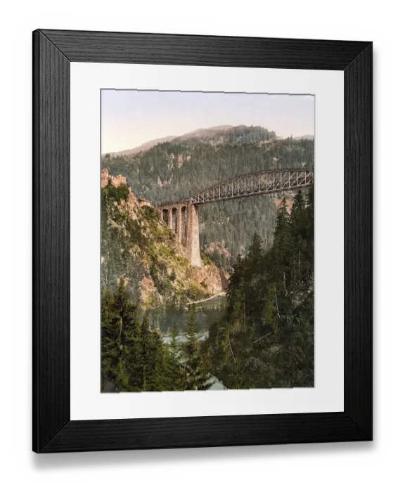 Framed Print : Arlberg Railway, Trisanna Viaduct and castle Weisberg Framed Print : Arlberg Railway, Trisanna Viaduct and castle Weisberg