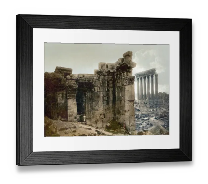 Framed Print : View of two temples, Baalbek, Holy Land