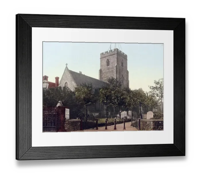 Framed Print : St Mary's church of Folkestone in the county of Kent