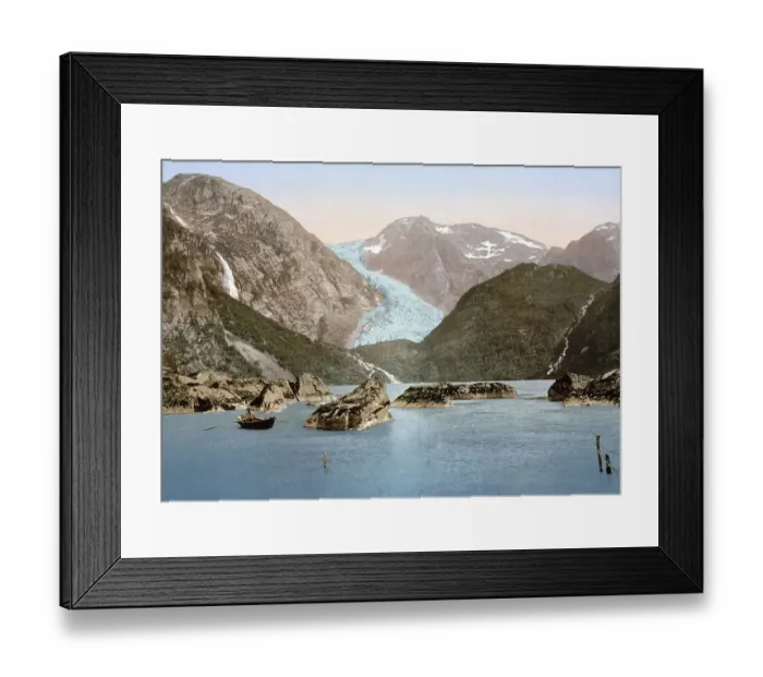 Framed Print : Bondhus glacier and lake, Hardangerfjord
