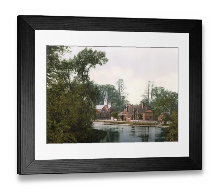 Framed Print : Whitchurch, von der Pangbourne Bridge Framed Print : Whitchurch, von der Pangbourne Bridge