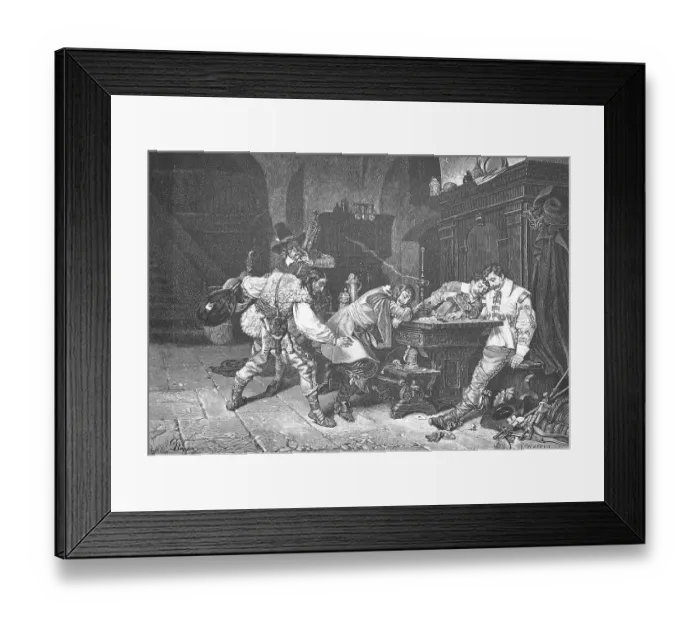 Framed Print : As won so torn, the money won in the card game is stolen from the sleeping soldier Framed Print : As won so torn, the money won in the card game is stolen from the sleeping soldier