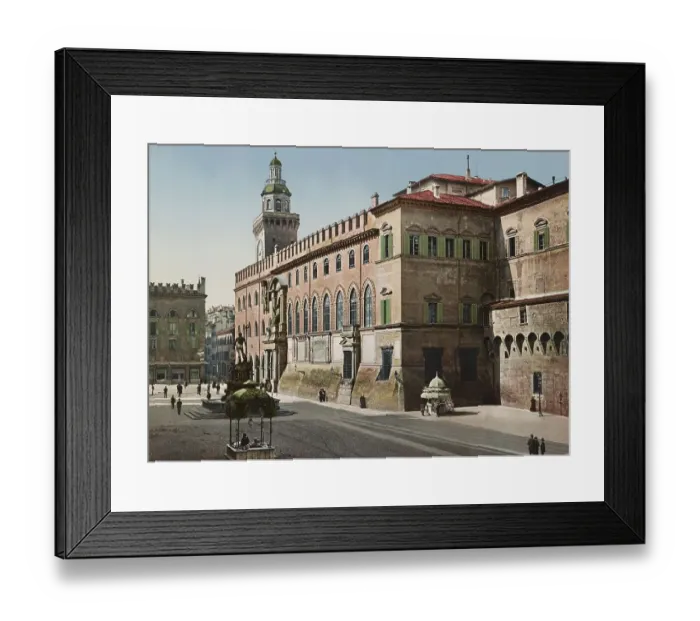 Framed Print : Town Hall in Bologna, Italy, 1890