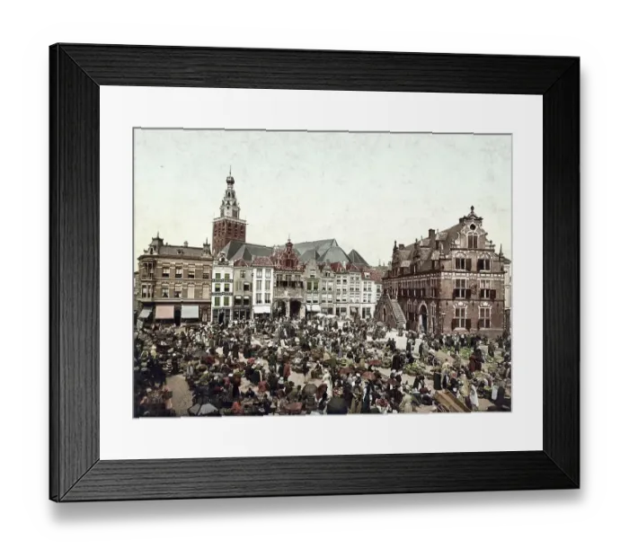 Framed Print : The large market in Nijmegen, Nijmegen Framed Print : The large market in Nijmegen, Nijmegen